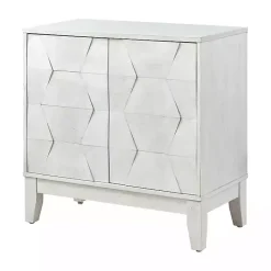 New Kirklands Home Geometric Mabel 2-Door Cabinet White