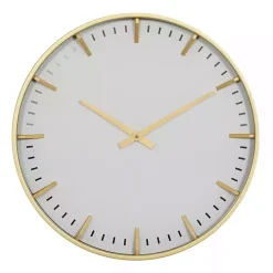 Discount Kirklands Home Glass Frame Gold Accent Wall Clock White