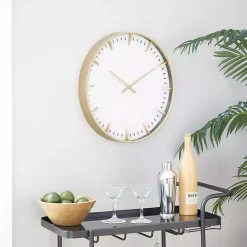 Discount Kirklands Home Glass Frame Gold Accent Wall Clock White