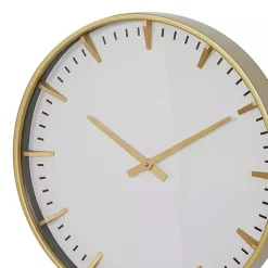 Discount Kirklands Home Glass Frame Gold Accent Wall Clock White