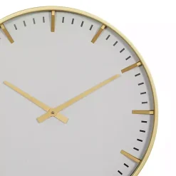Discount Kirklands Home Glass Frame Gold Accent Wall Clock White