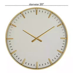 Discount Kirklands Home Glass Frame Gold Accent Wall Clock White