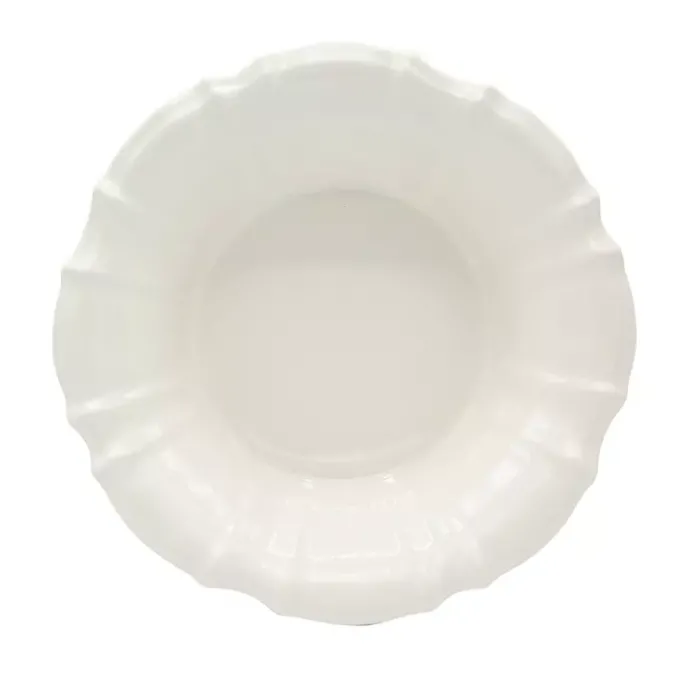 Sale Kirklands Home Glazed Scalloped Ceramic Pasta Bowl White