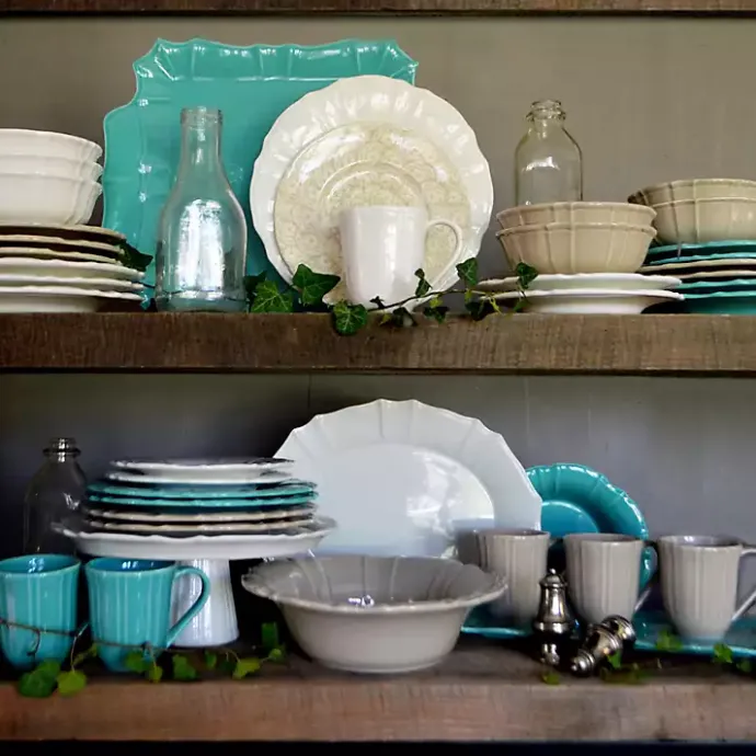 Sale Kirklands Home Glazed Scalloped Ceramic Pasta Bowl White