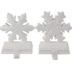Best Kirklands Home Glitter Snowflake Stocking Holders, Set of 2 White