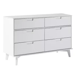 Best Kirklands Home Grooved Handle 6-Drawer Dresser White
