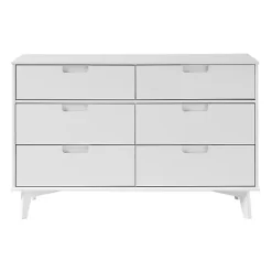 Best Kirklands Home Grooved Handle 6-Drawer Dresser White