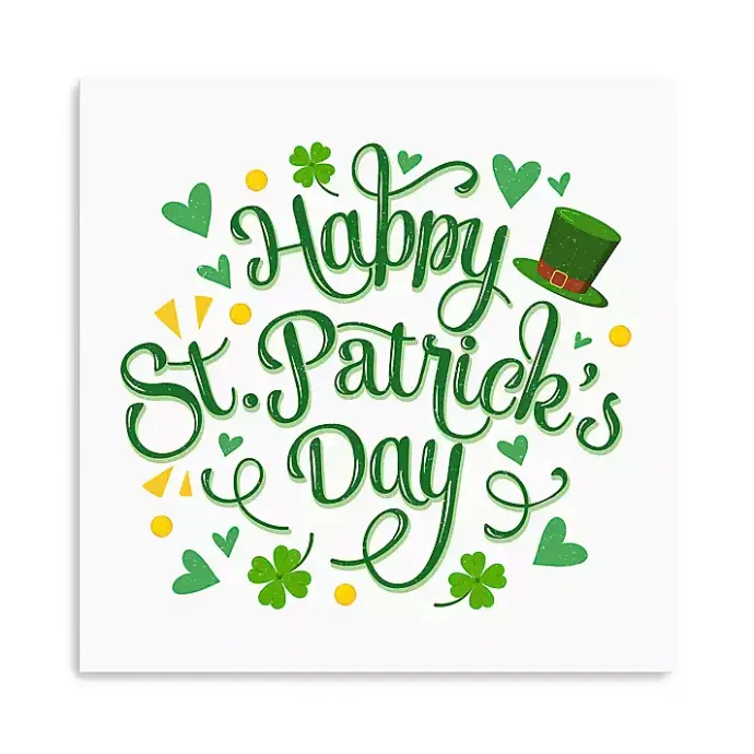 Sale Kirklands Home Happy St. Patrick's Day Canvas Art Print White