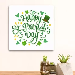 Sale Kirklands Home Happy St. Patrick's Day Canvas Art Print White