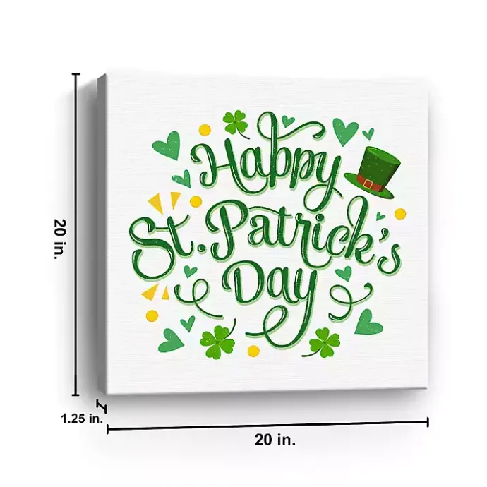 Sale Kirklands Home Happy St. Patrick's Day Canvas Art Print White