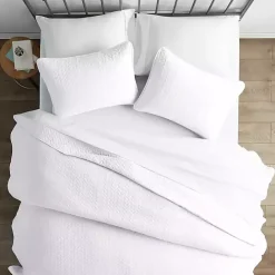 Kirklands Home Herringbone Quilted 3-pc. King Coverlet Set White