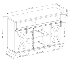 New Kirklands Home Highboy Sliding Barn Door Media Cabinet White