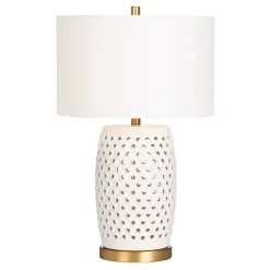 Clearance Kirklands Home Hobnail Table Lamp with Nightlight White