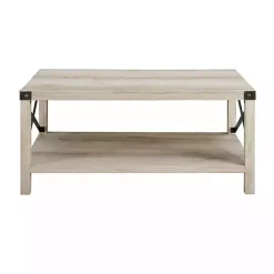 New Kirklands Home Industrial X-Frame Coffee Table White