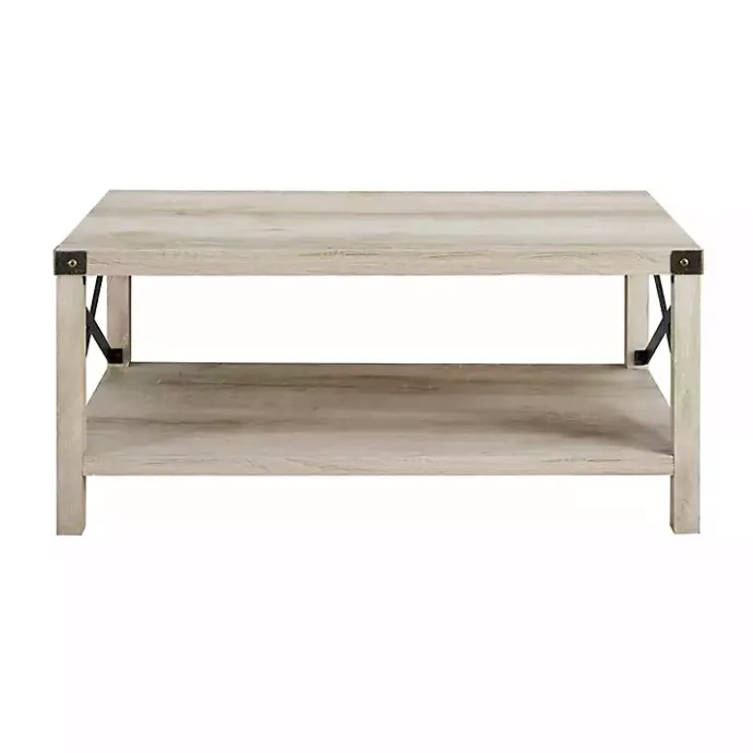 New Kirklands Home Industrial X-Frame Coffee Table White
