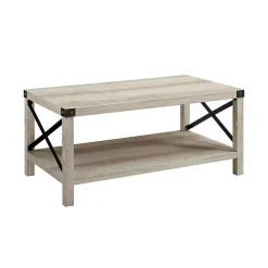 New Kirklands Home Industrial X-Frame Coffee Table White