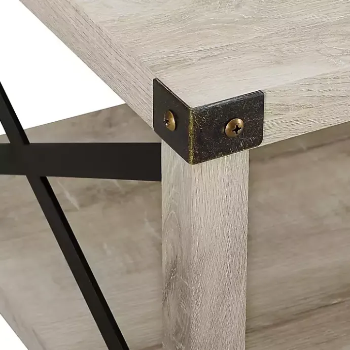 New Kirklands Home Industrial X-Frame Coffee Table White