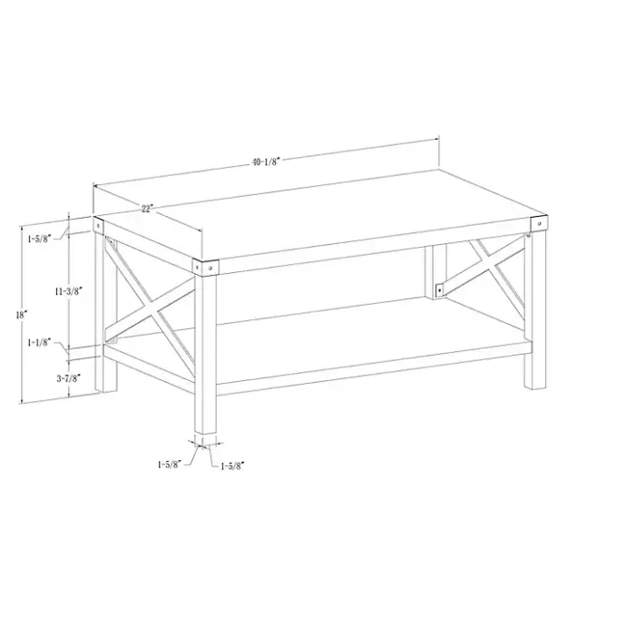 New Kirklands Home Industrial X-Frame Coffee Table White