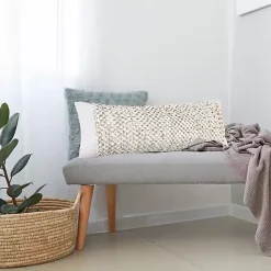 Clearance Kirklands Home Jute Hand Knotted Lumbar Pillow White