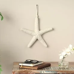 Outlet Kirklands Home Jute Starfish Wall Plaque White
