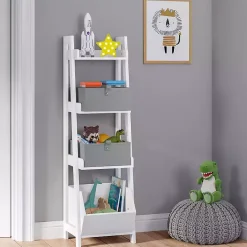 Best Kirklands Home Ladder Shelf with Cubby, 13 in. White
