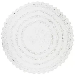 Sale Kirklands Home Large Crochet Round Bath Mat White
