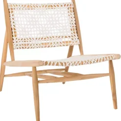 Kirklands Home Leather Woven Accent Chair White