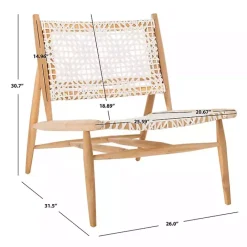 Kirklands Home Leather Woven Accent Chair White