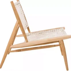 Kirklands Home Leather Woven Accent Chair White