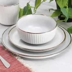 Sale Kirklands Home Leo Stoneware 16-pc. Dinnerware Set White