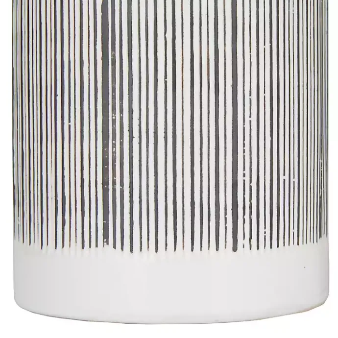 Best Kirklands Home White Lined Ceramic Jars, Set of 2