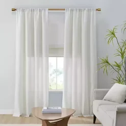 Best Kirklands Home Linen Blend Curtain Panel Set, 84 in. White