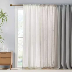 Best Kirklands Home Linen Blend Curtain Panel Set, 84 in. White