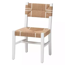 Clearance Kirklands Home White Mahogany Woven Talli Dining Chair Tan