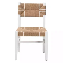 Clearance Kirklands Home White Mahogany Woven Talli Dining Chair Tan