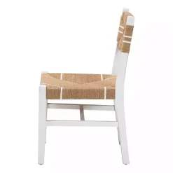 Clearance Kirklands Home White Mahogany Woven Talli Dining Chair Tan