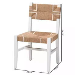 Clearance Kirklands Home White Mahogany Woven Talli Dining Chair Tan