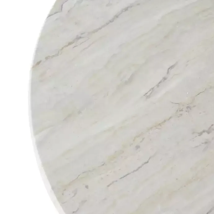 Hot Kirklands Home Marble & Black Metal Pedestal Coffee Table White