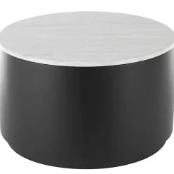 Online Kirklands Home Marble & Black Metal Storage Coffee Table White