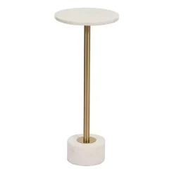 Best Kirklands Home Marble & Gold Metal Round Cocktail Table White
