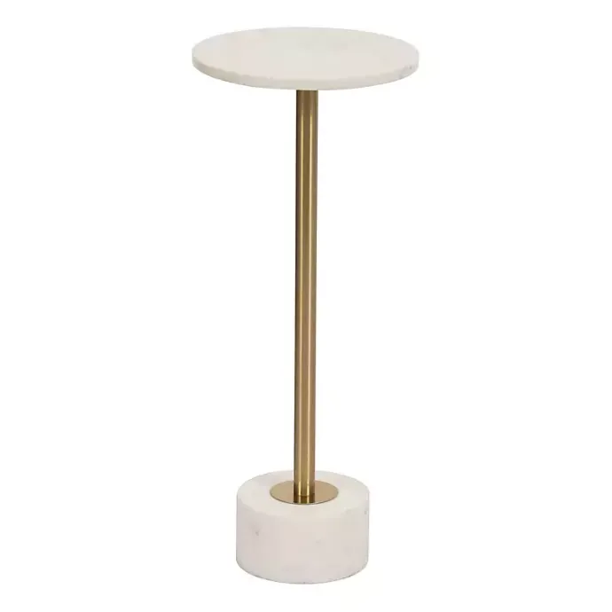 Best Kirklands Home Marble & Gold Metal Round Cocktail Table White