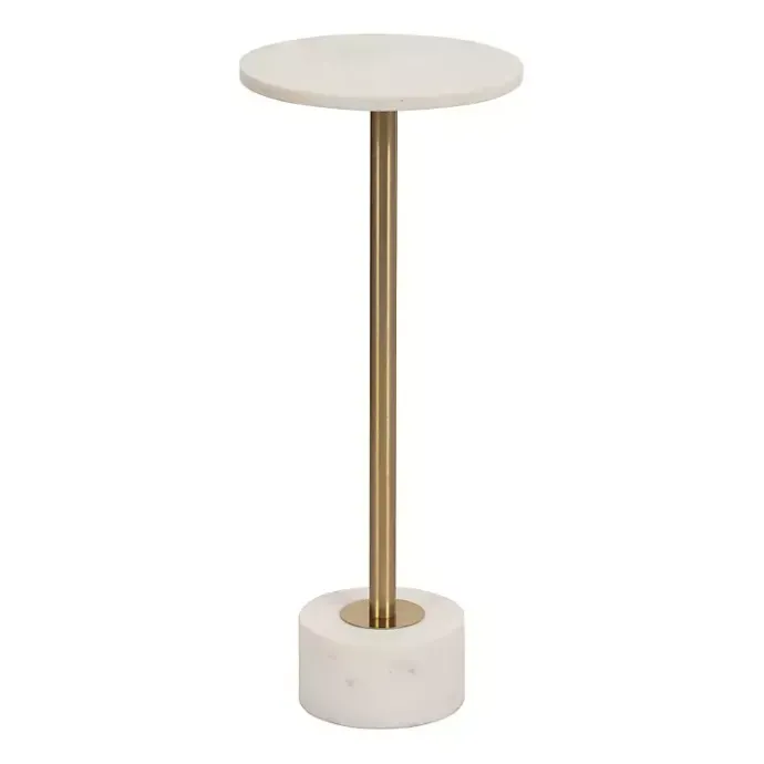 Best Kirklands Home Marble & Gold Metal Round Cocktail Table White