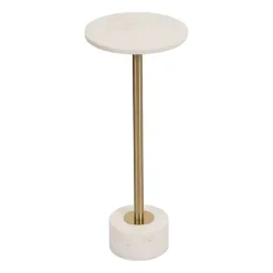 Best Kirklands Home Marble & Gold Metal Round Cocktail Table White