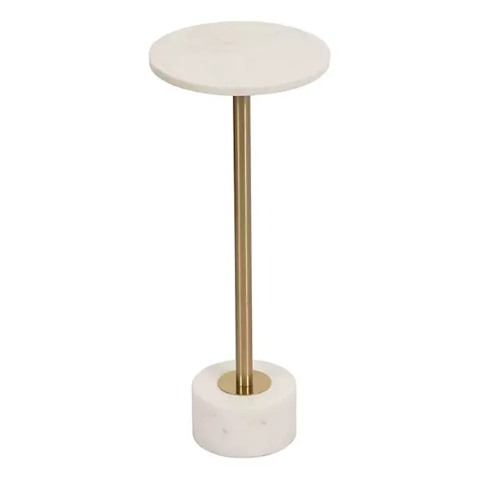 Best Kirklands Home Marble & Gold Metal Round Cocktail Table White