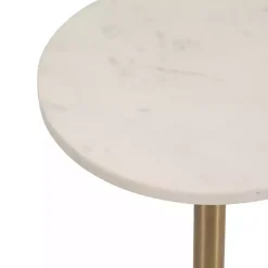 Best Kirklands Home Marble & Gold Metal Round Cocktail Table White