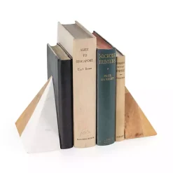 Discount Kirklands Home White Marble & Mango Wood Bookends