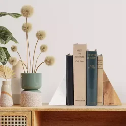 Discount Kirklands Home White Marble & Mango Wood Bookends