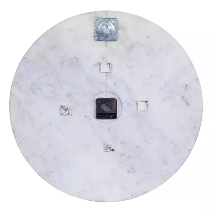 Hot Kirklands Home White Marble and Gold Accent Wall Clock, 20 in.