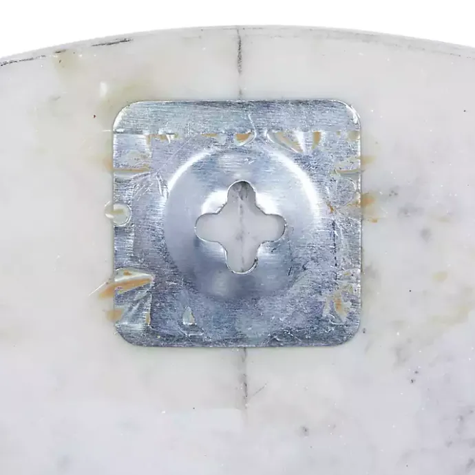 Hot Kirklands Home White Marble and Gold Accent Wall Clock, 20 in.