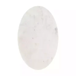 Clearance Kirklands Home Marble and Gold Oval C-Shape Accent Table White